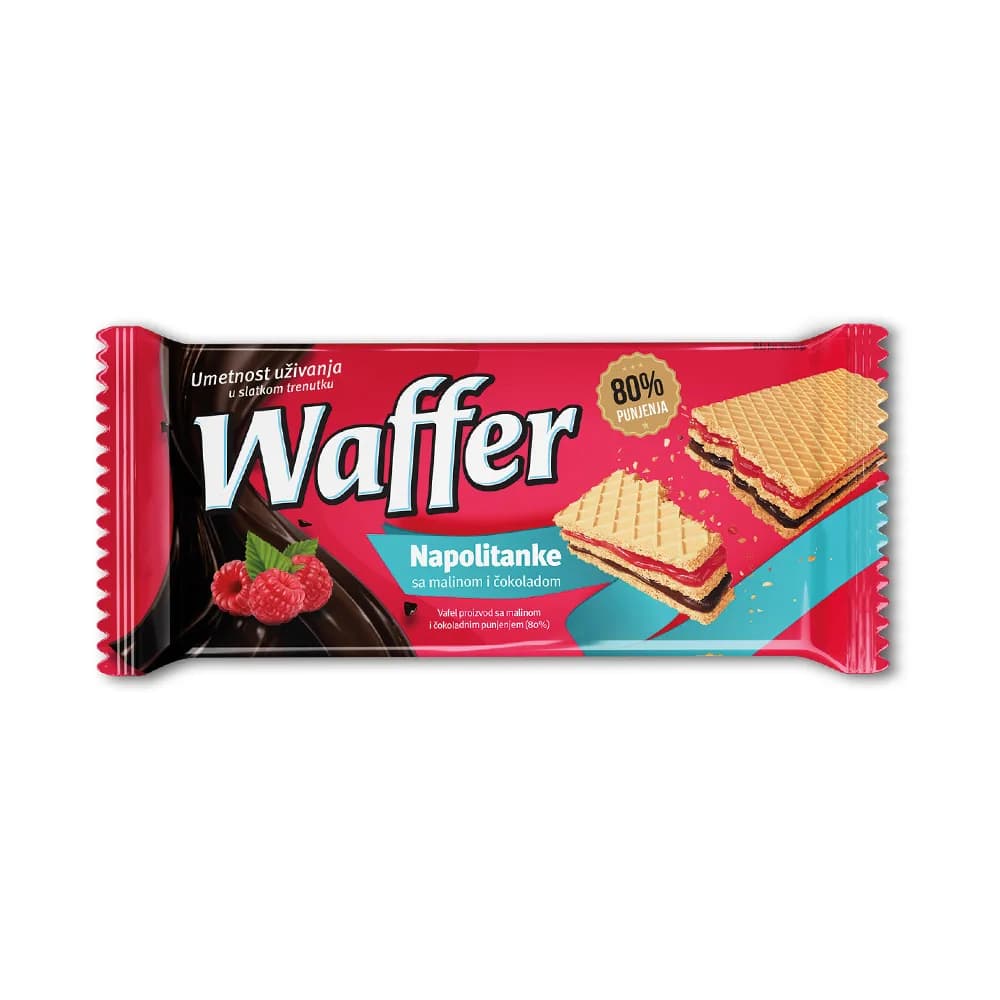 Waffer napolitanke sa malinom i čokoladom 170G