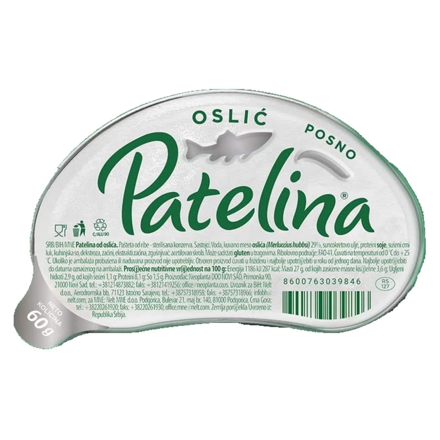 Patelina pašteta oslić 60g