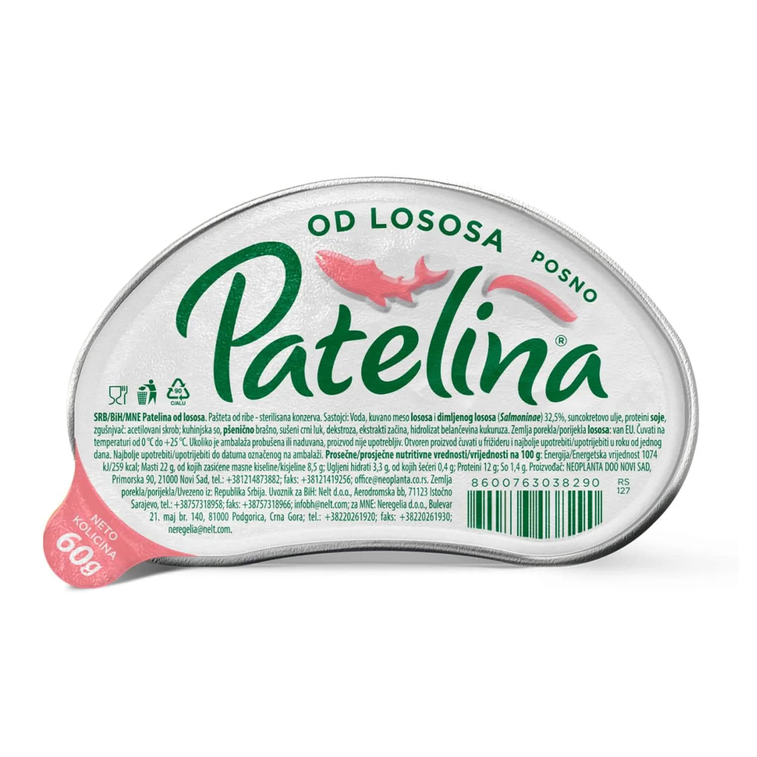 Patelina pašteta losos 60g