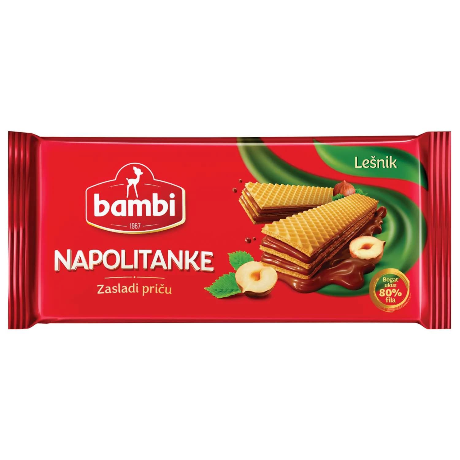 Bambi napolitanke lešnik 185g