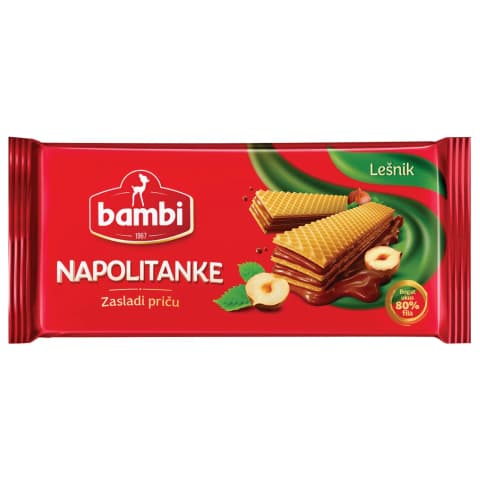 Bambi napolitanke lešnik 185g
