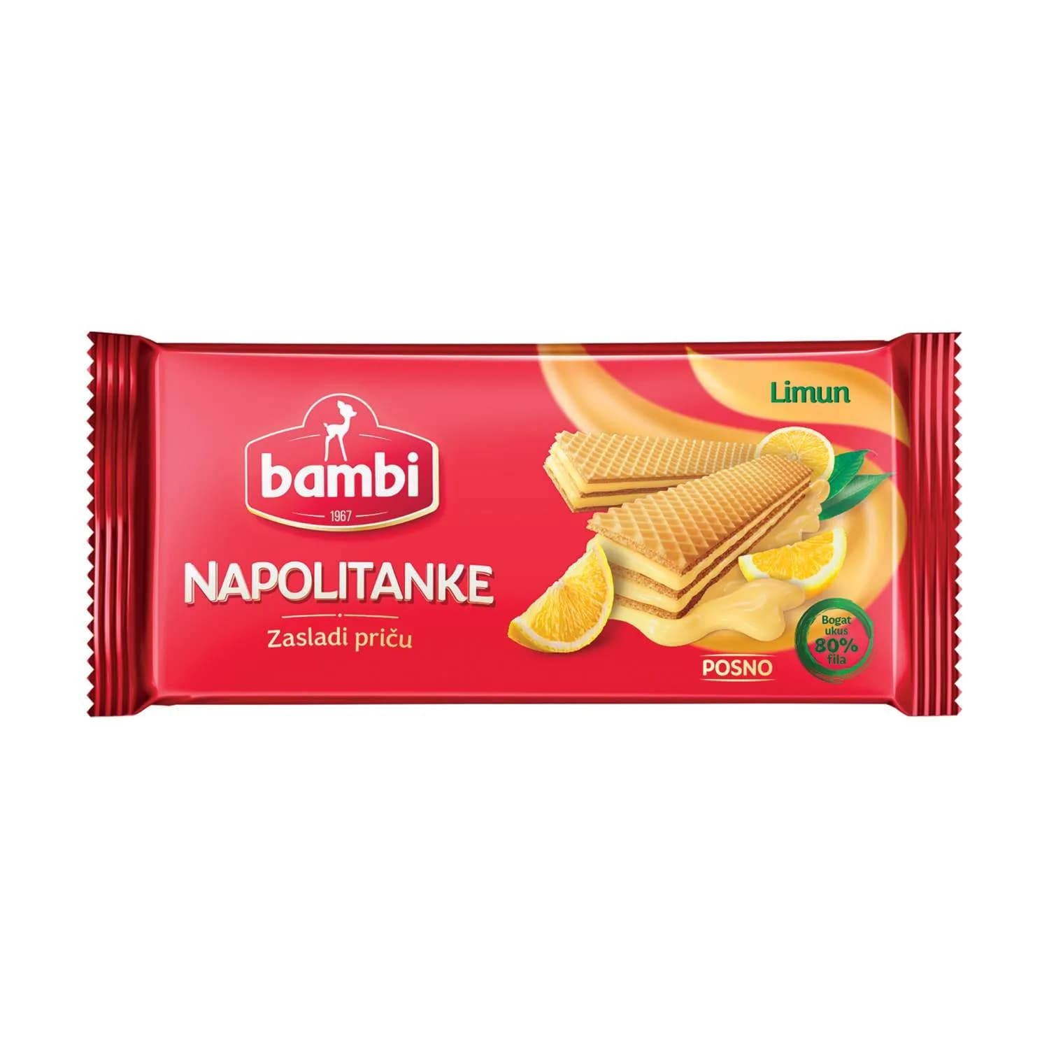Bambi napolitanke limun 185g