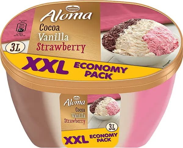 Aloma sladoled cocoa vanila strawberry 3L