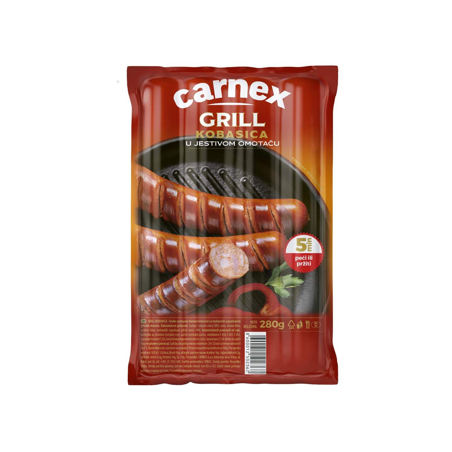 Grill kobasica Carnex 280g — Kokamar market Beograd