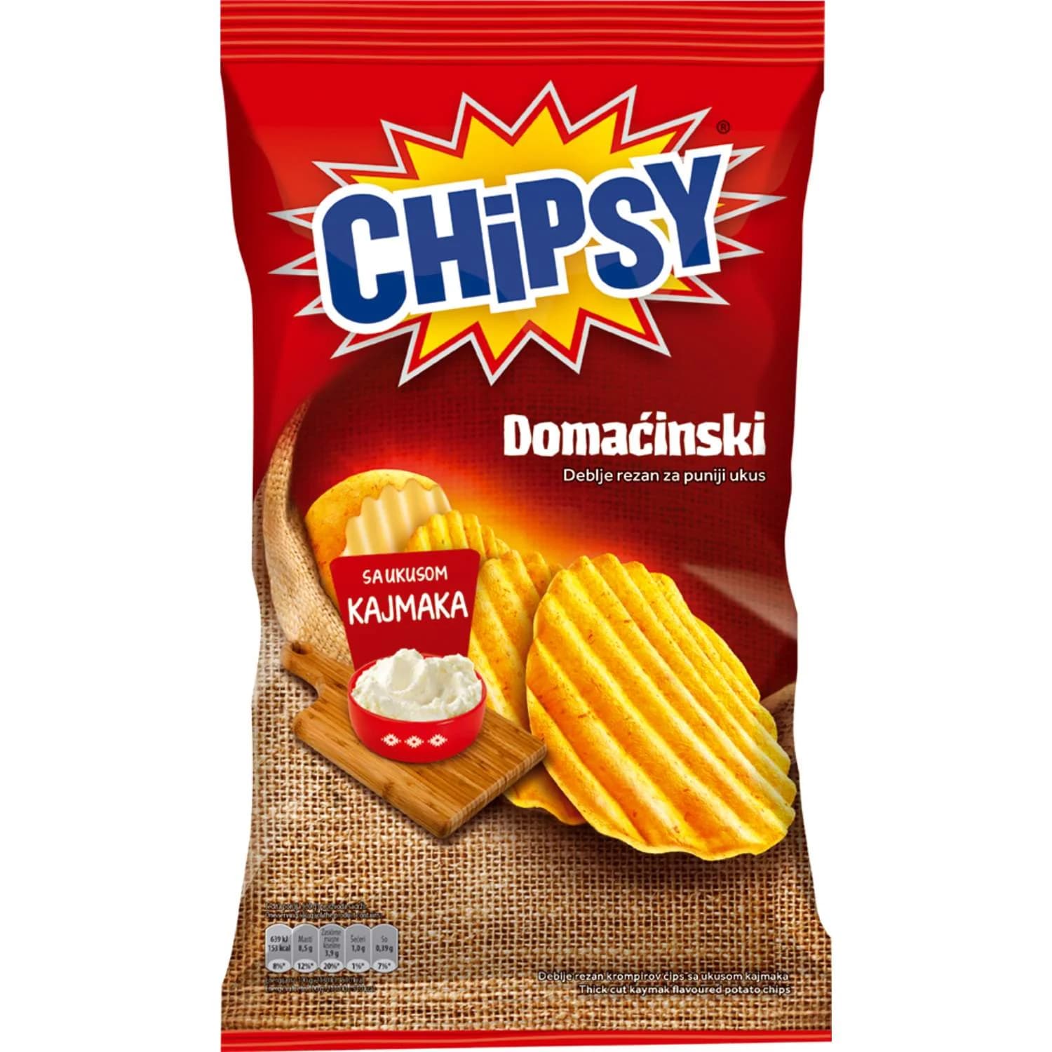 Chipsy Domaćinski sa ukusom kajmaka 210g — Kokamar market Beograd