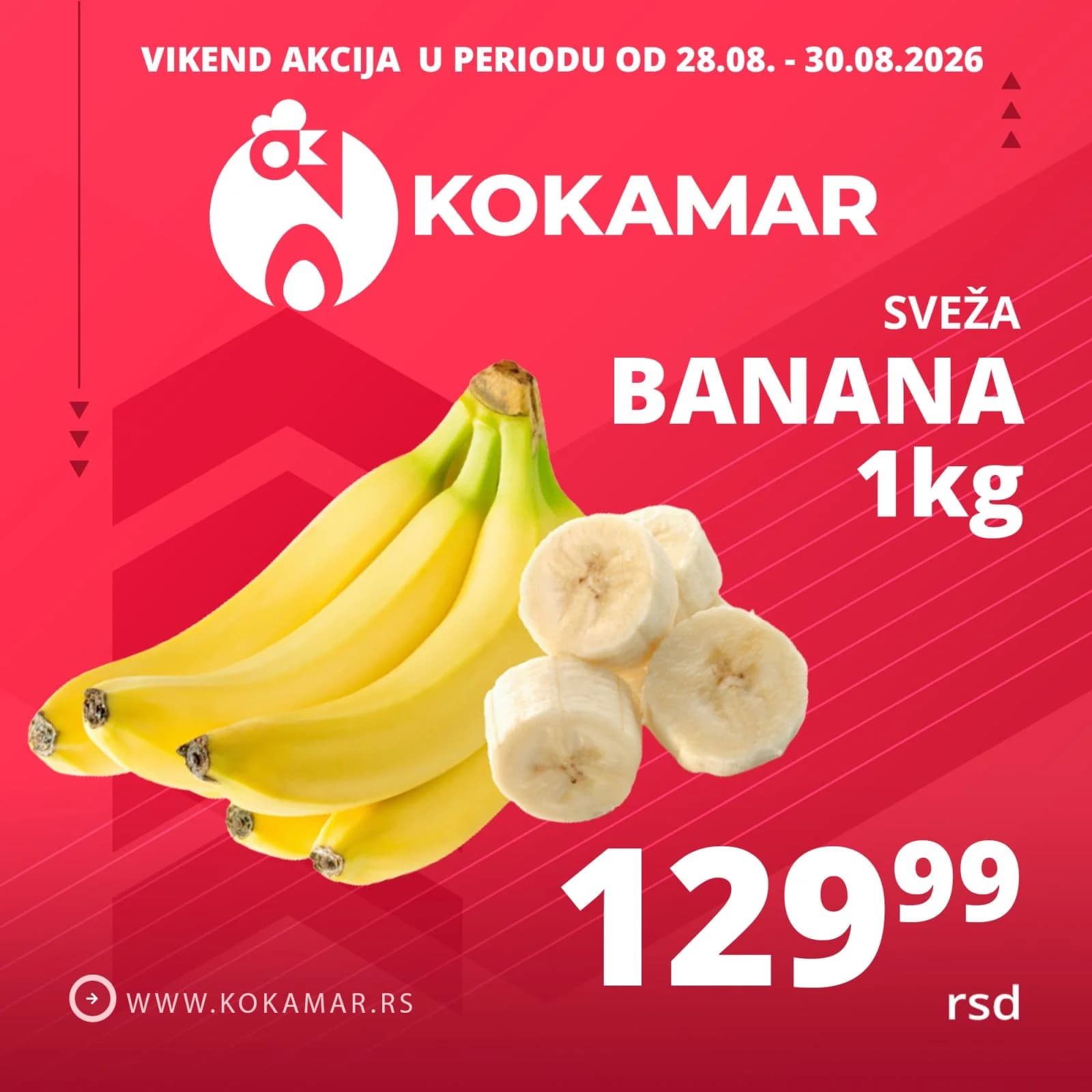 Vikend akcija Kokamar – sveža crvena paprika 1kg 119,99 rsd (28.08.–30.08.2026.)