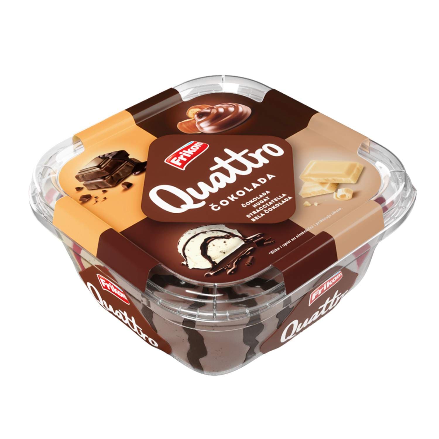 Frikom Quattro sladoled čokolada 1,5L — Kokamar market Beograd