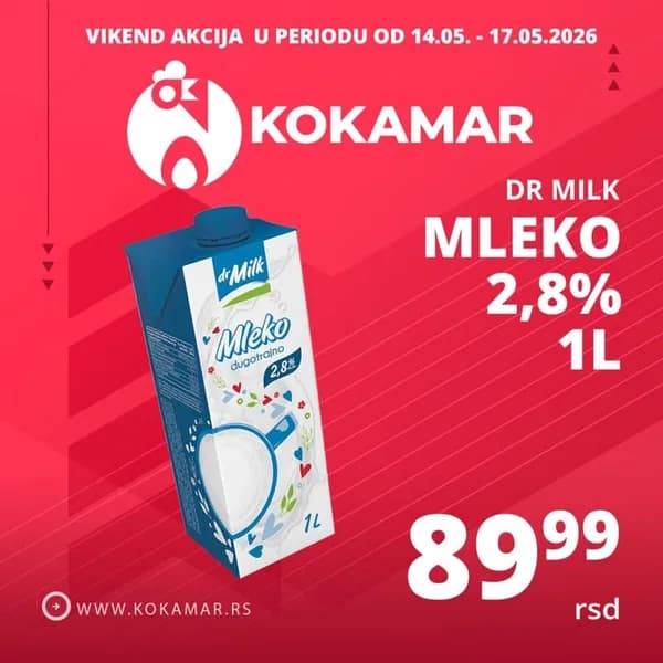Dr Milk Mleko 2.8% 1L